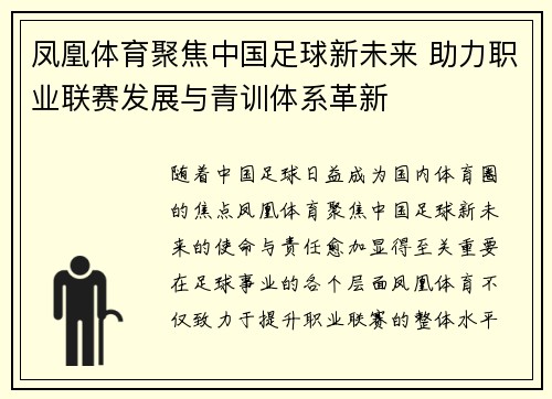 凤凰体育聚焦中国足球新未来 助力职业联赛发展与青训体系革新